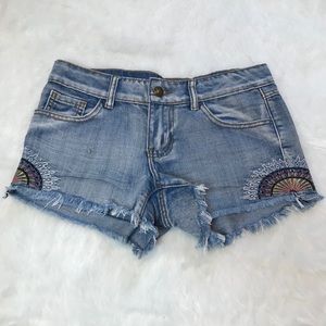 Oh la la denim shorts with embroidery